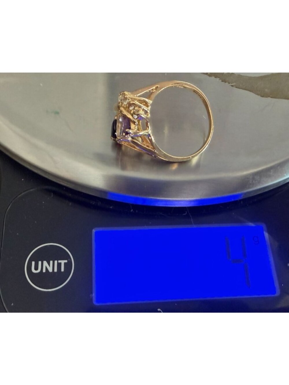 Vintage CJC14K Gold Multi-Gemstone Cocktail Mothers Ring Diamond Accents Size 8 - Picture 3 of 7